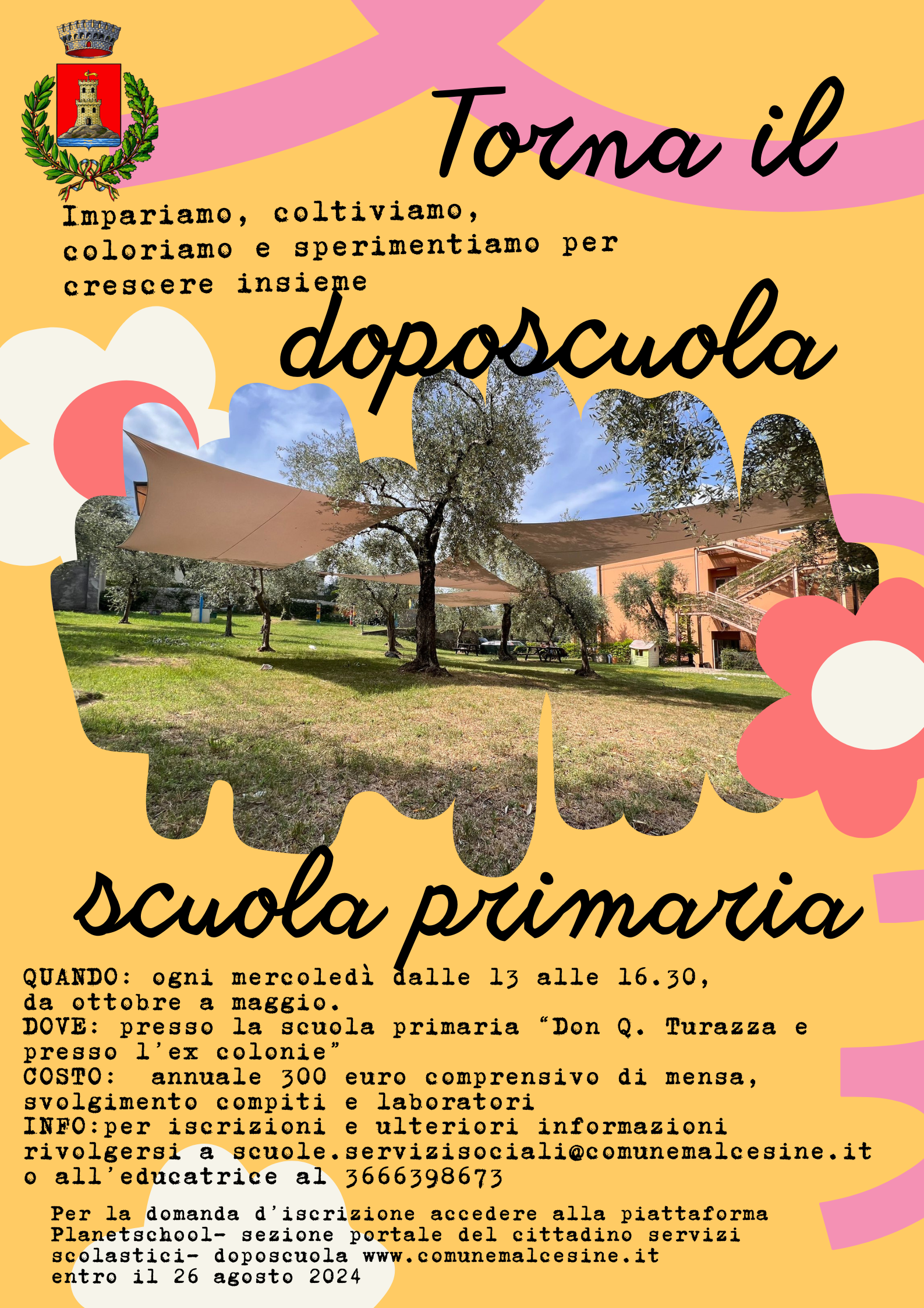 Iscrizione per il servizio di doposcuola per l'anno scolastico 2023/2024